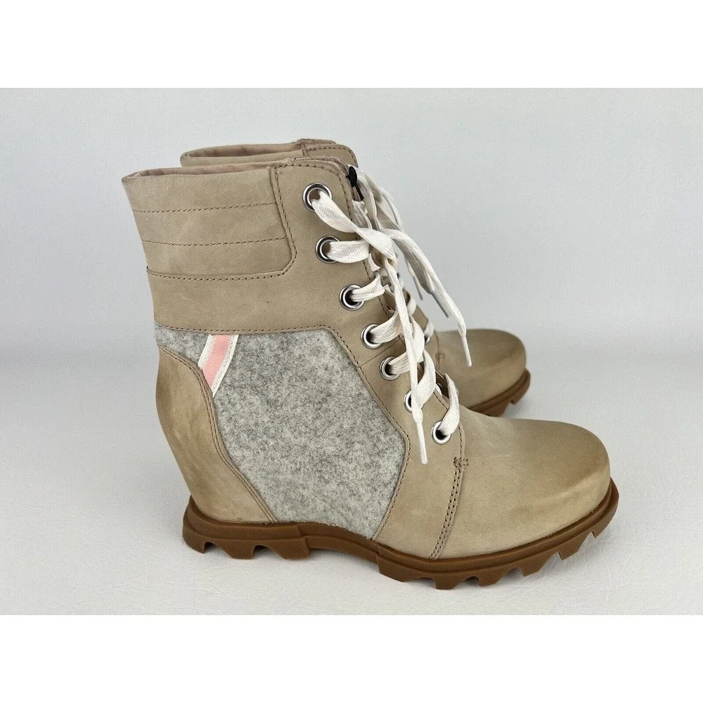 Sorel Women Boots Joan of Arctic Lexie III Wedge Natural Tan Size 9.5 - Picture 3 of 16